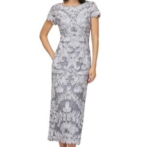JS Collections Soutache Lace Cocktail Dress Gunmetal Gray Size 6 NWT